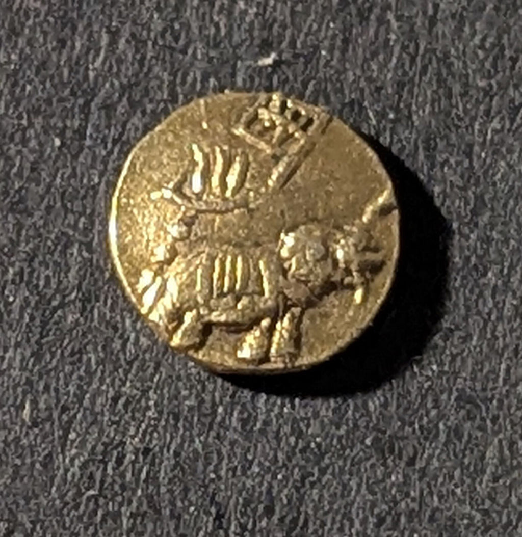 India. Mysore Western Gangas AV Elephant Fanam XVIII, X-XI cen. Rare Gold