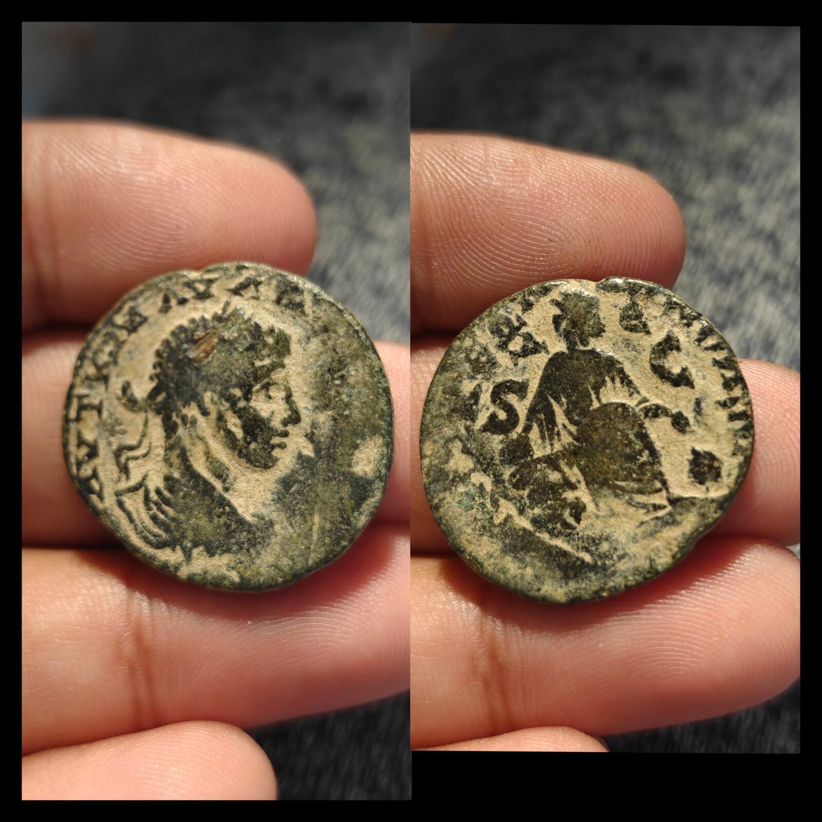Elagabalus Tyche Coin Ancient Roman Empire Bronze Coin
