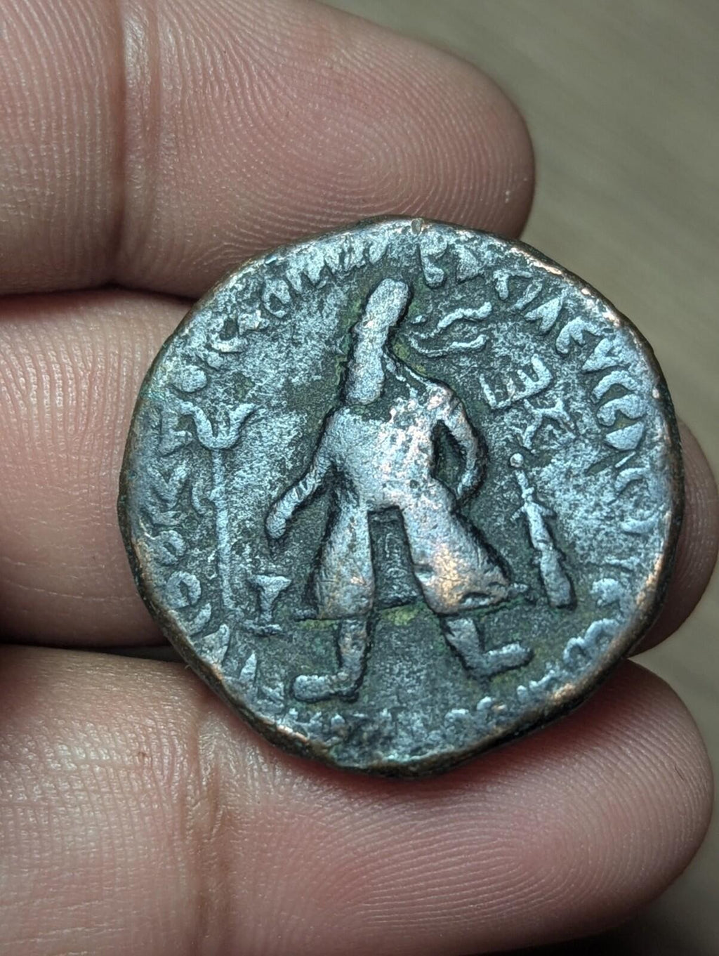 india kushan empire Vima Kadphises Ae Tetradrachm  Circa 100-127A.d. Siva/bull