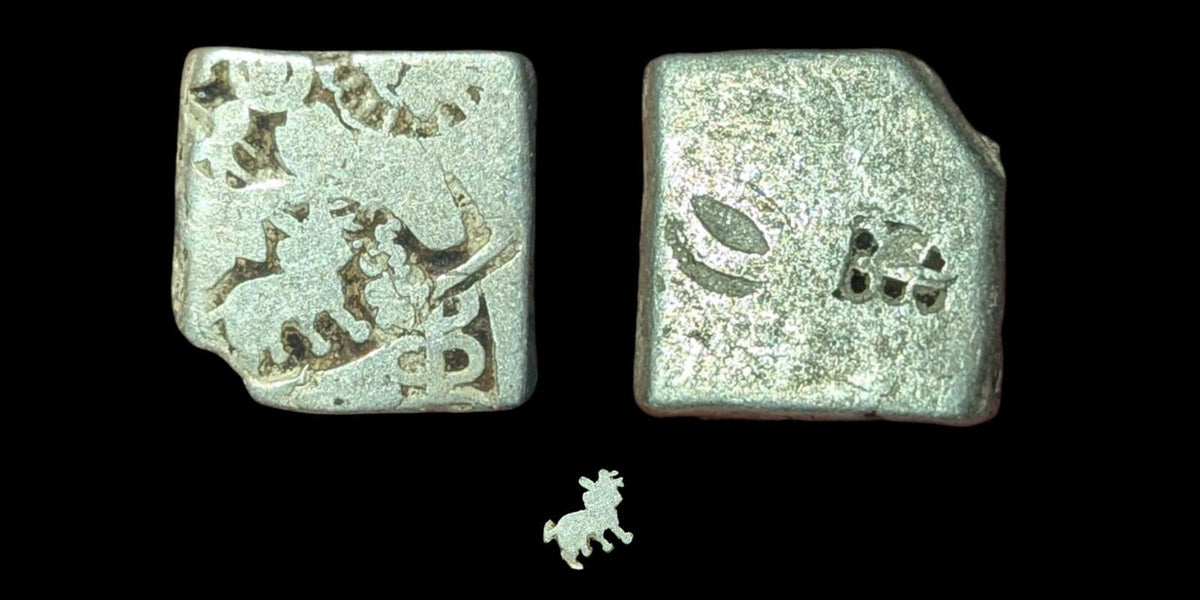 India Bengal INDUS Valley Mayuriyan Punch silver Coin 300 BC LION Symbol