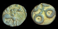 Inde ancienne Satavahana 130 av. J.-C. Pièce de potin en éléphant Sivasri Pulumavi Karashapana