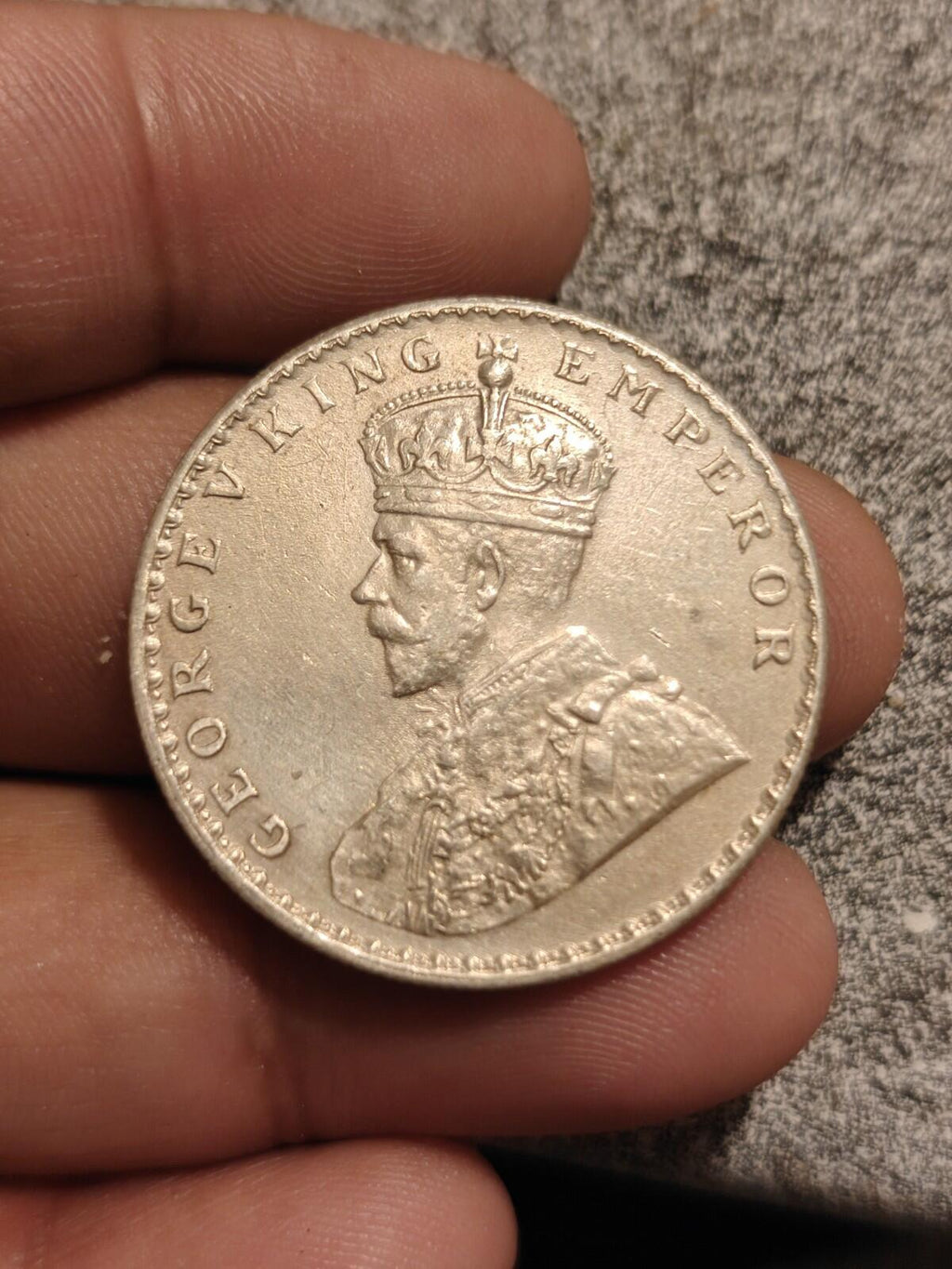 1912 印度 英国 乔治五世 银制 古董 卢比 印度 老式 硬币