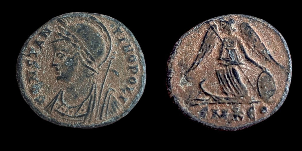 Monnaie romaine antique CONSTANTINOPOLIS Série commémorative Æ 18 mm. 2,2 g Cyzique