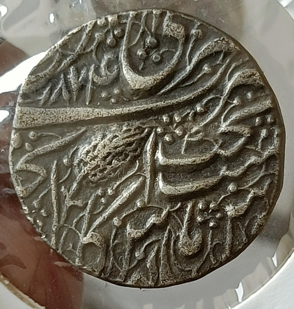 #KN-35#India-Sikh Empire silver Rupee of Maharaja Ranjit Singh 1874 VS Top grade