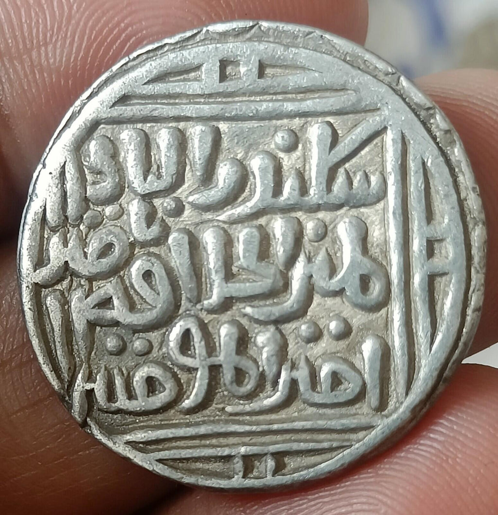 #Z35#Inde Sultanat de Delhi Tanka en argent Dirigeant ALA UDDIN KHILJI 1296-1316 ap. J.-C.