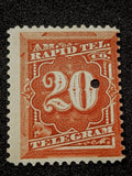 1881 Scott 1T6 Timbre fiscal américain 20c American Rapid Telegraph Co