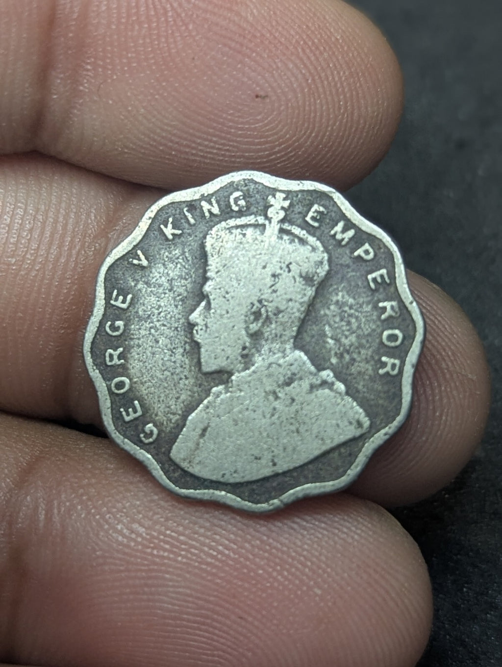 1924年英属印度乔治五世国王和皇帝1安娜硬币稀有KM#513