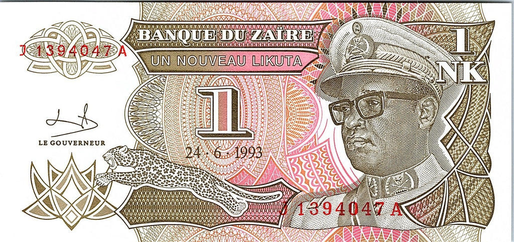 Zaire, 1 Nouveux Likuta, 1993 Better Grade