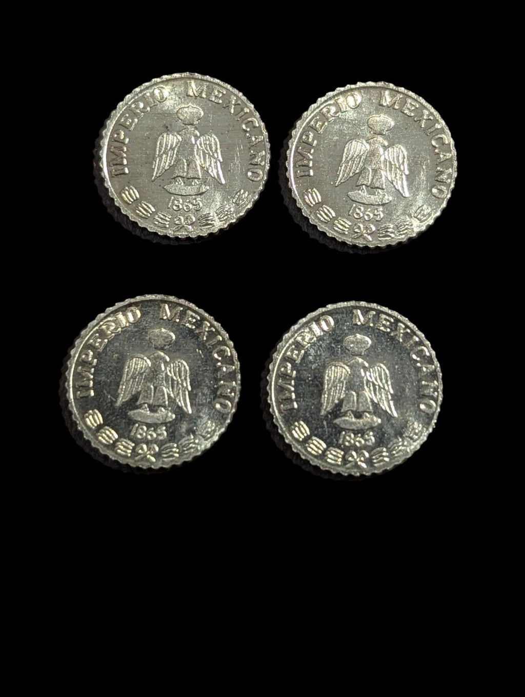 1 PC Aléatoire 1865 Mexique Miniature OR Maximiliano .4 Gram Pièce d'or BU Non circulée