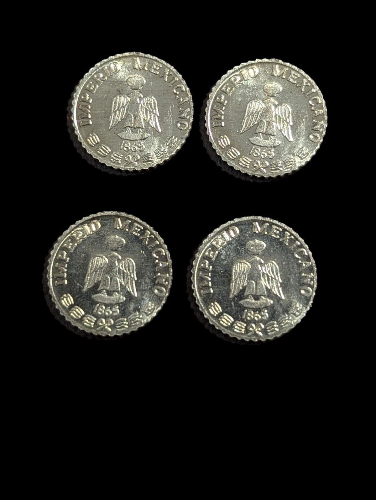 1 PC Aléatoire 1865 Mexique Miniature OR Maximiliano .4 Gram Pièce d'or BU Non circulée