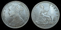 1893年英国一便士大不列颠维多利亚女王面包头青铜币 KM# 755