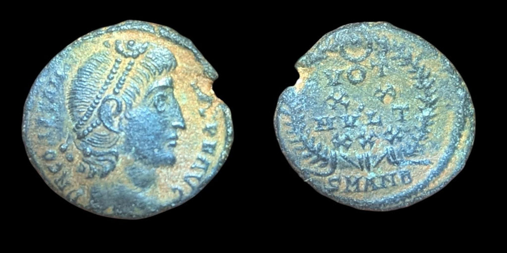 Ancient Roman Empire Coin CONSTANTIUS II Wreath VOT XX MVLT XXX Alexandria