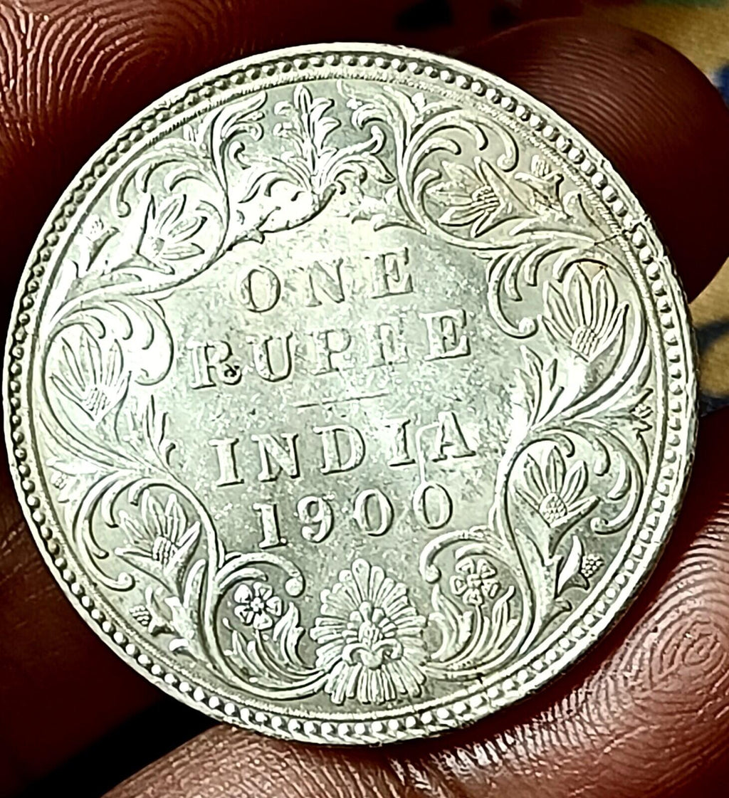 #B4#Victoria-British India Silver Rupee-1900-Bombay Mint Nice grade