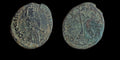 Islamique - Pré-réforme ancienne ; ARABO-BYZANTIN : Empereur debout, vers 660-680, AE