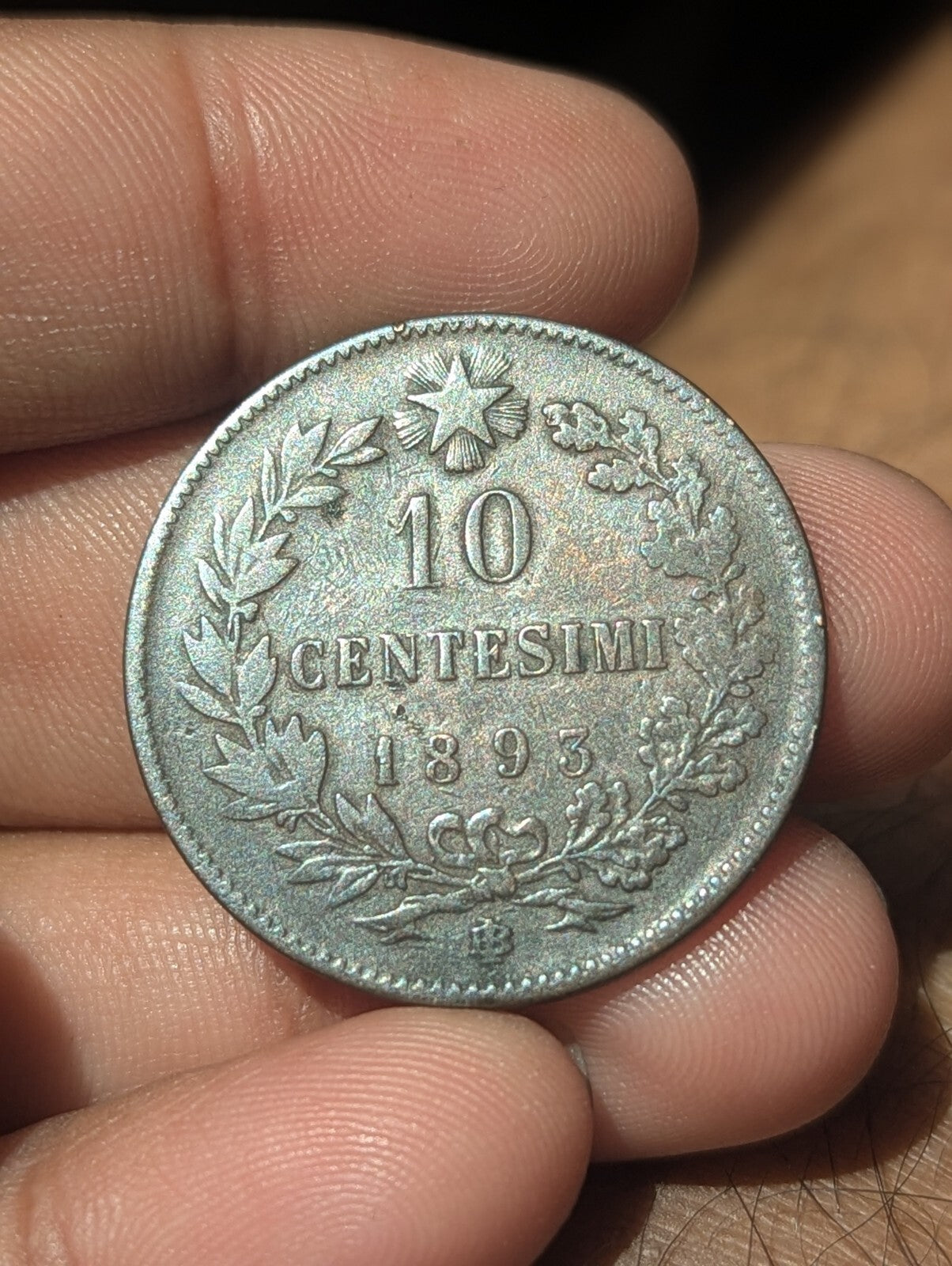 Italy; 10 Centesimi 1893 R Key Date UMBERTO I