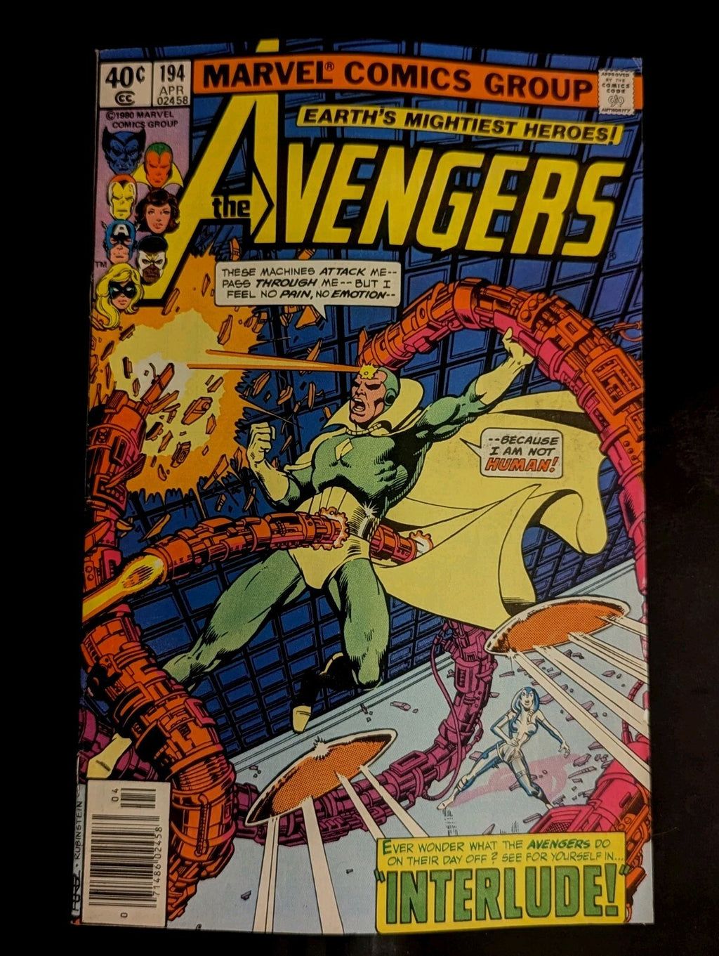 Marvel Comics Avengers April 1980 VOL# 1 NO# 194 Comic Book Comicbook