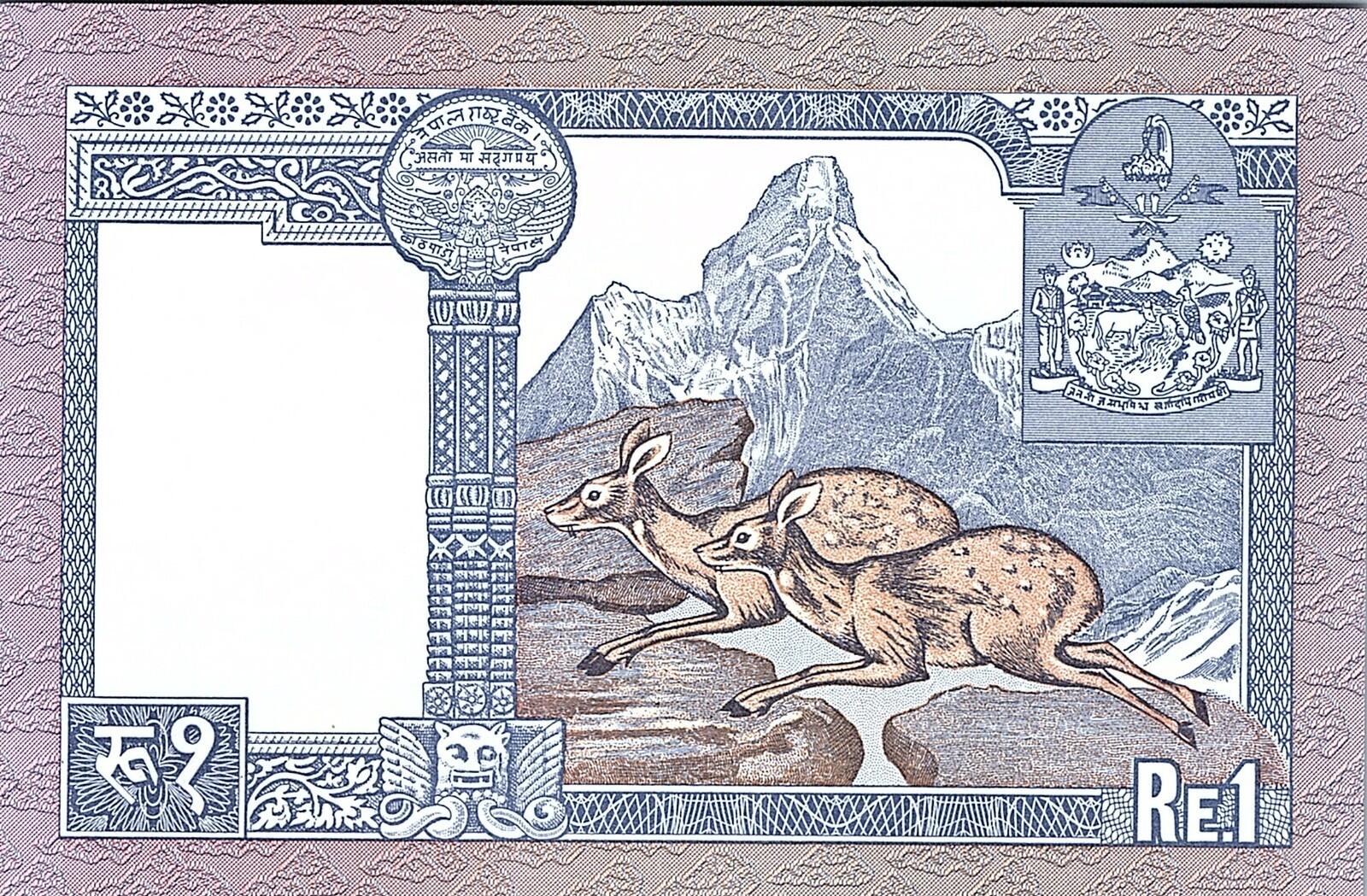 Banknote, Nepal, 1 Rupee, undated 1974, KM:22, UNC