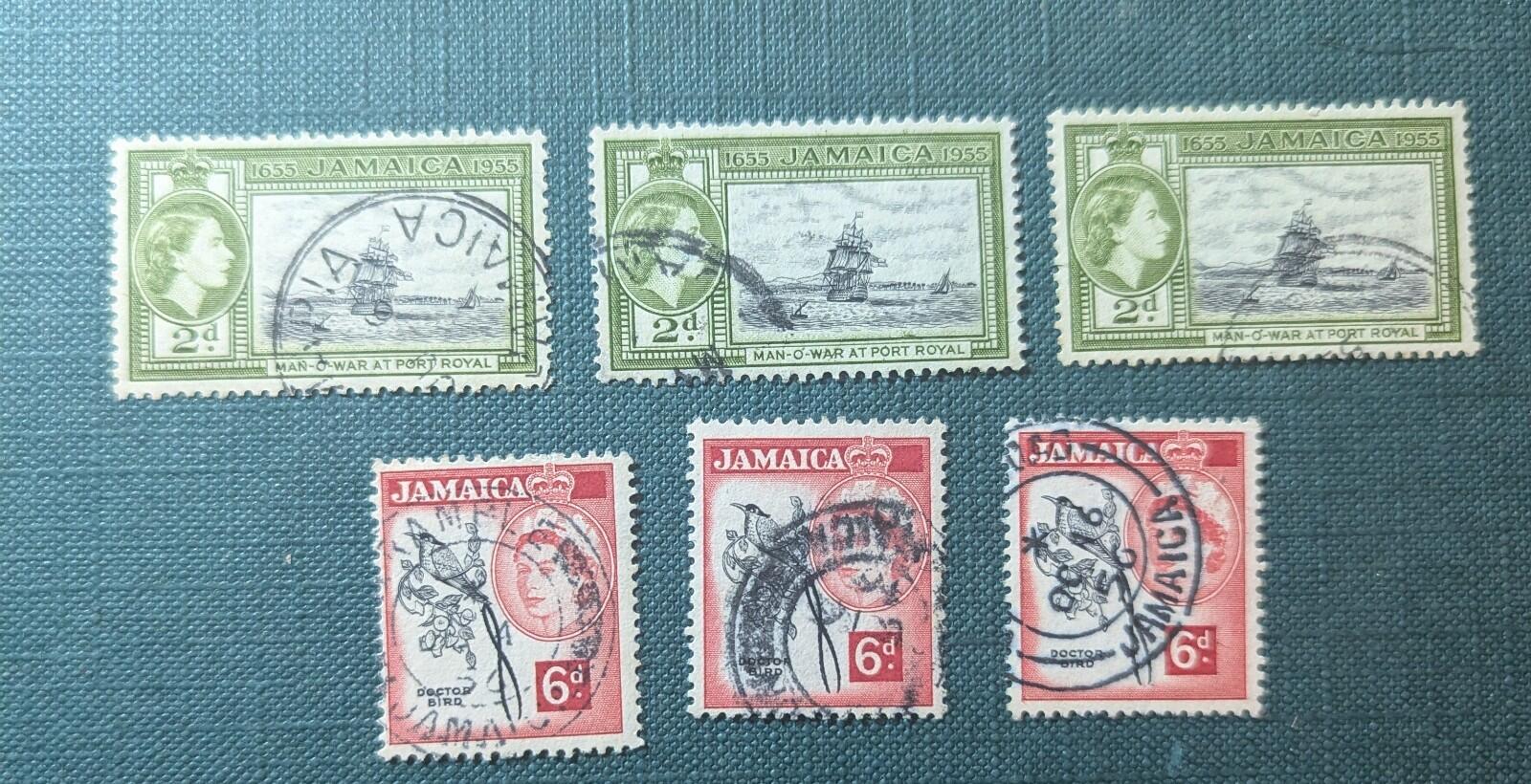 Jamaica Scott # 166 & 1955 The 300th Anniversary of Jamaica Lot Of 6