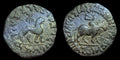 Royaume indo-scythe, Azès Ier – Ancienne pièce grecque authentique, TAUREAU LION