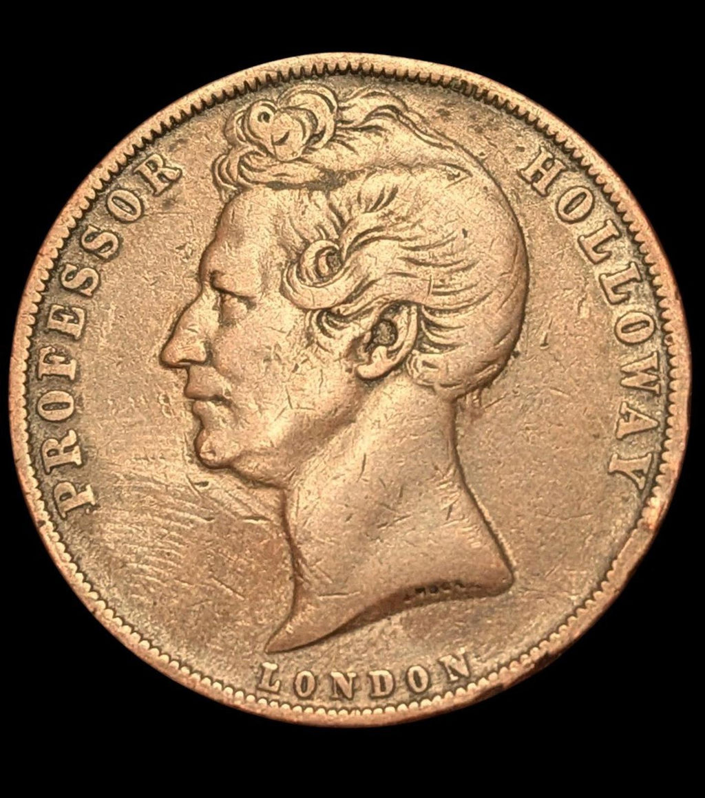 Jeton commercial Australie Professeur Holloway Pilules et Pommade Penny 1857 1/2d Londres