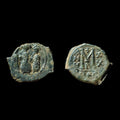 Umayyad Bronze Fals Islamic Byzantine Period Three Standing Caliphs Coin