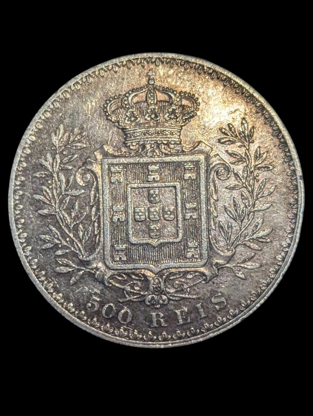 Portugal - 500 Reis 1891 Carlos I, Argent Qualité Exceptionnelle