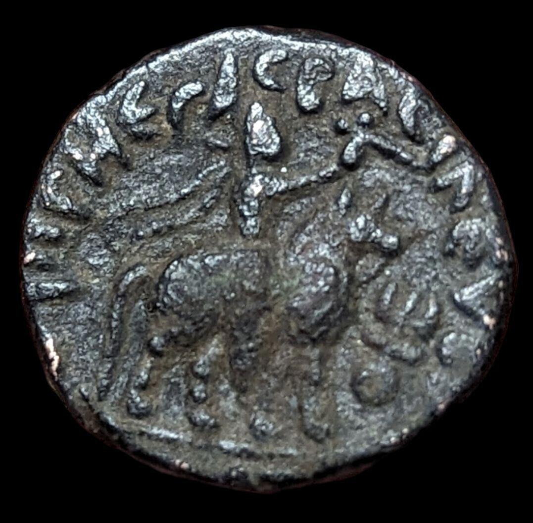 INDIA Ancient  Kushan Empire, King  Soter megus horse Rider coper coin 8 gm Rare