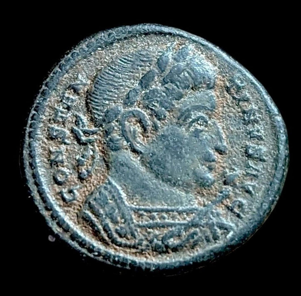 Constantine 321 AD Rare genuine ancient Roman coin Altar globe stars vows Trier - Numis Hobby Shop