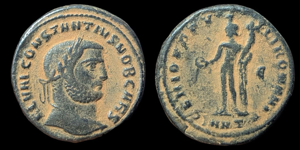 Constantius I, as Caesar 293 - 305 A.D. Follis Good VF GENIO POPV - LI ROMANI 9.2 Gr - Numis Hobby Shop