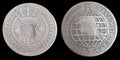 巴西，玛丽亚一世，20雷亚尔，1784年，加盖，铜，品相较好