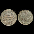 INDE BRITANNIQUE, UN QUART D'ANNA 1835 Superbe qualité
