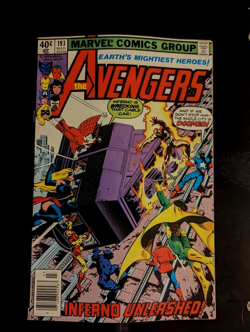 Marvel Comics Avengers March 1980 VOL# 1 NO# 193 Comic Book Near Mint