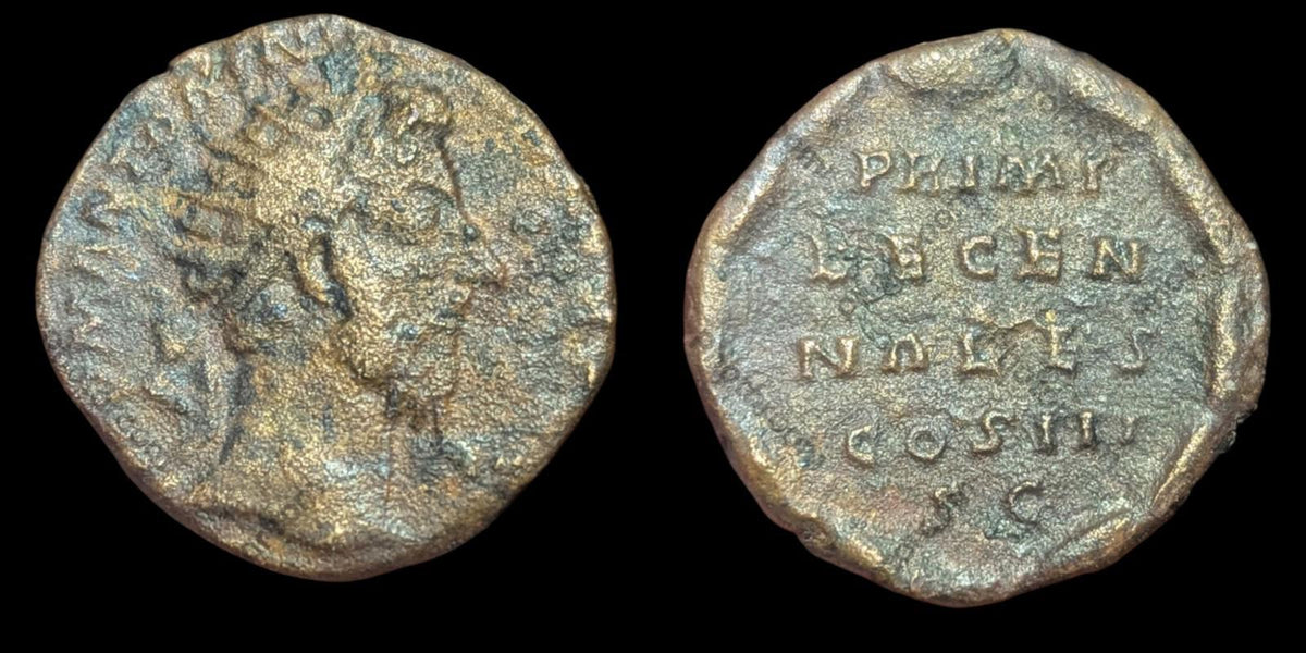 Roman Empire Antoninus Pius AD 147-148 Æ As. Rome PRIMI DECENNALES COS III