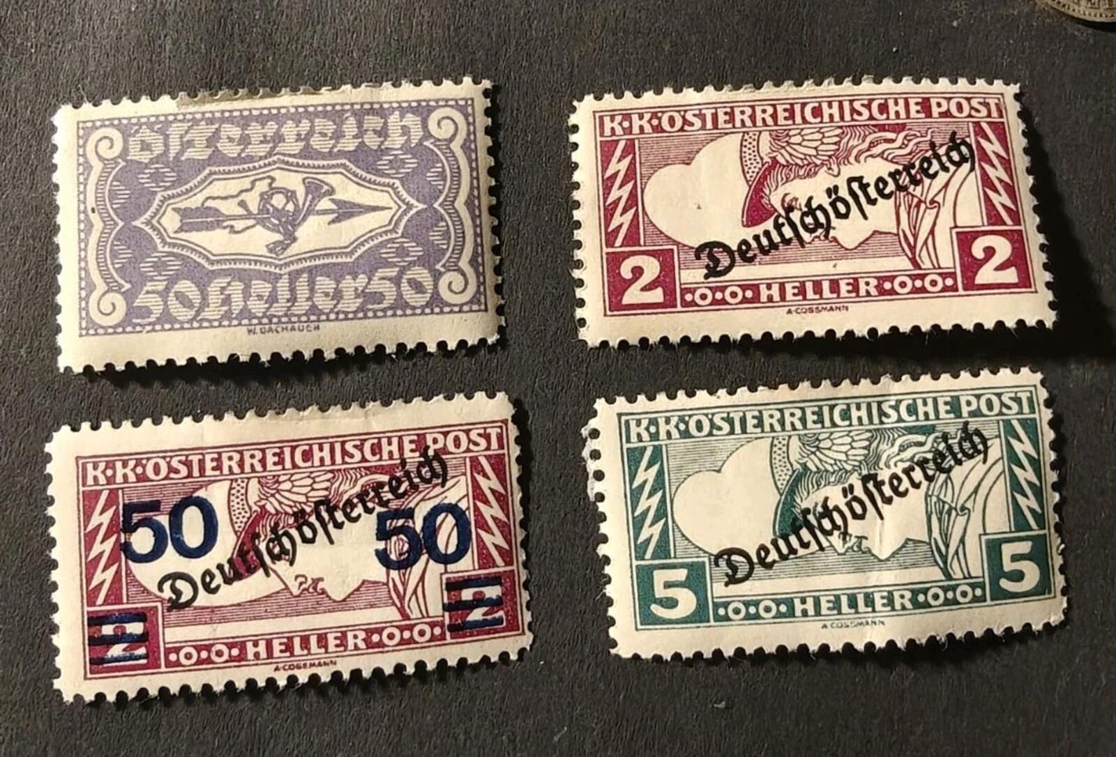 Austria Stamps 1917-21 6 Special Delivery Mint Hinted Nice Clean Coll