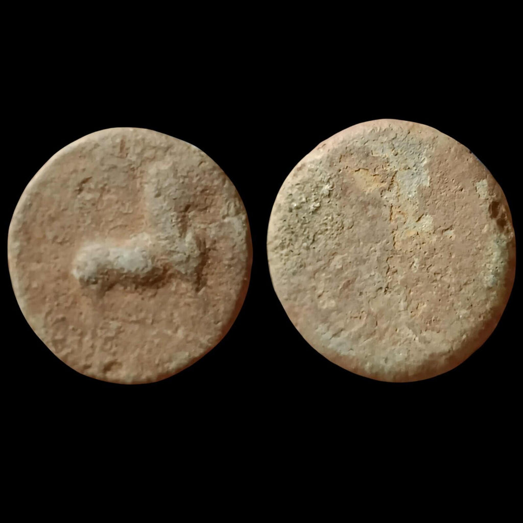 Hiranyaka Lead Coin Ancient India Copper AE19 Circulated Rare Collectible
