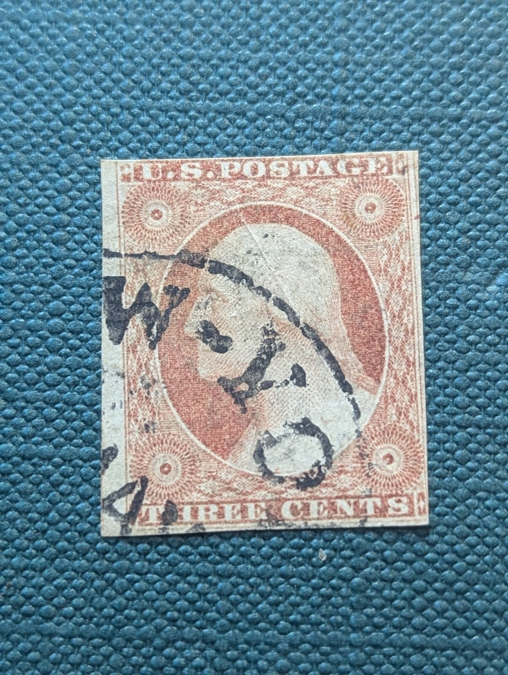 US 1855 GEORGE WASHINGTON 3¢ IMPERF TYPE II VFU SCOTT #11