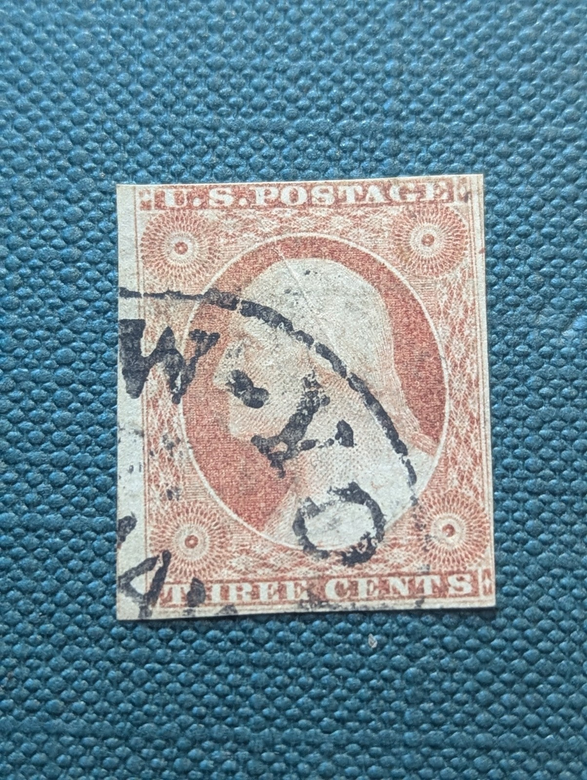 US 1855 GEORGE WASHINGTON 3¢ IMPERF TYPE II VFU SCOTT #11