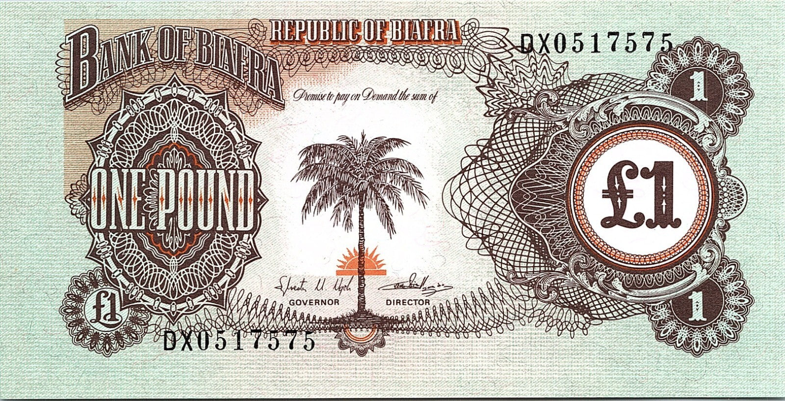 Bank of Biafra One Pound Better Grade Paper Money