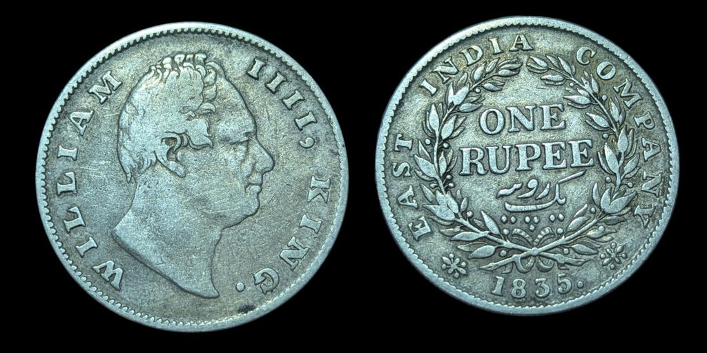 British East India Company 👑👑 1835 silver Rupee of William IV nice grade