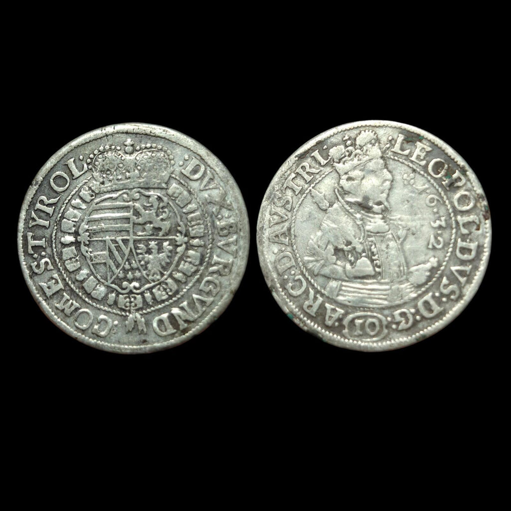1632 AUSTRIA Archduke Leopold V Genuine Antique SILVER 10 Kreuzer Coin