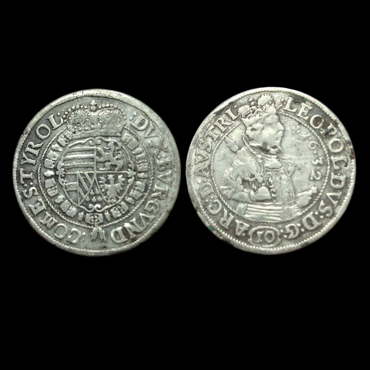 1632 AUSTRIA Archduke Leopold V Genuine Antique SILVER 10 Kreuzer Coin