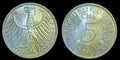 ALLEMAGNE, RÉPUBLIQUE FÉDÉRALE - 5 MARK 1961 F KM# 112.1