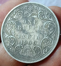 #PD32-Victoria British India colonial Silver Rupee 1900 AD Bombay mint.Top grade