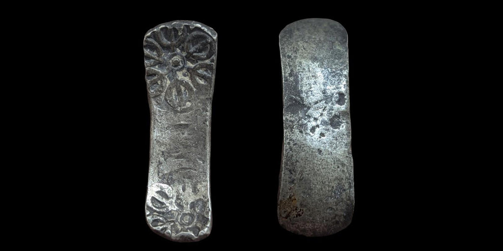 ⭐INDIA⭐. Ancient GANDHARA JANAPADA Authentic OLD 600 B.C Silver Coin Bent Bar.*