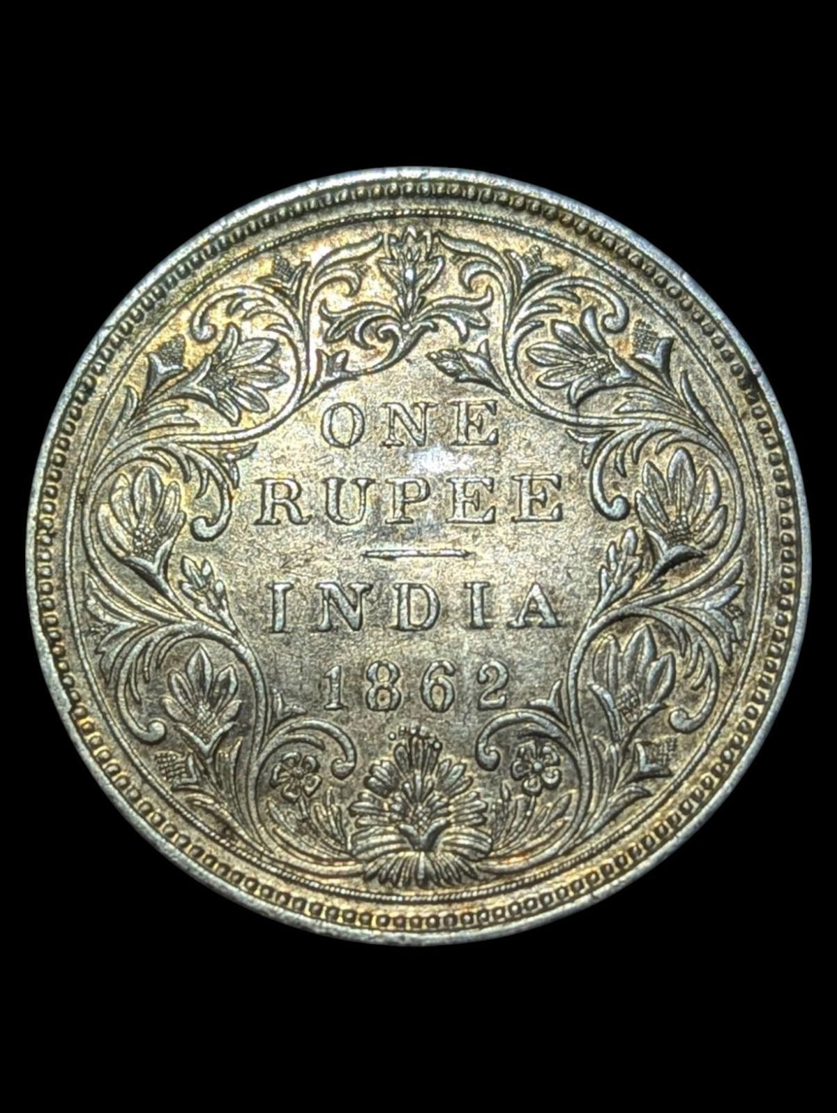 1862 B INDE 1 ROUPIE Buste Type A, Revers Type II, 0/6 - POINT MARQUE D'ATELIER 🇮🇳