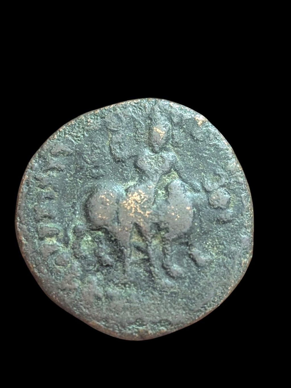 印度贵霜帝国 维马·卡德菲塞斯 铜币 四德拉克马 公元100-127年 湿婆/公牛
