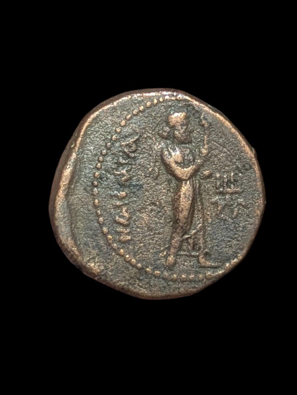 INDIA KUSHAN, Kanishka I AE Didrachm Unit Goddess NANA Very Rare