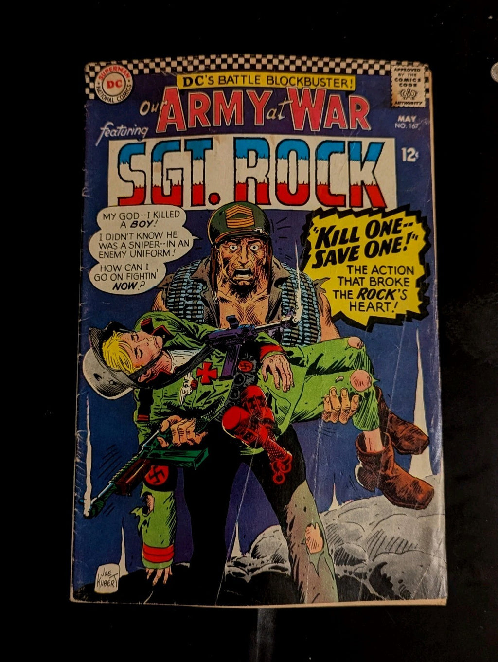 Our Army at War # 167 DC Pub 1966 '' Kill One... Save One ! ''