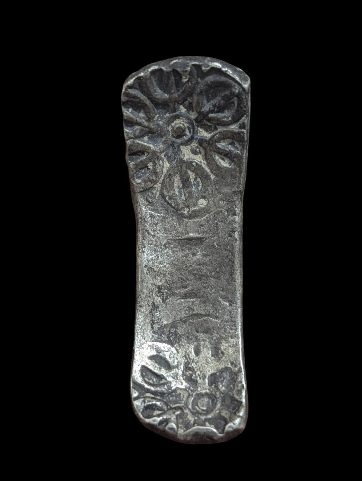 ⭐INDIA⭐. Ancient GANDHARA JANAPADA Authentic OLD 600 B.C Silver Coin Bent Bar.*