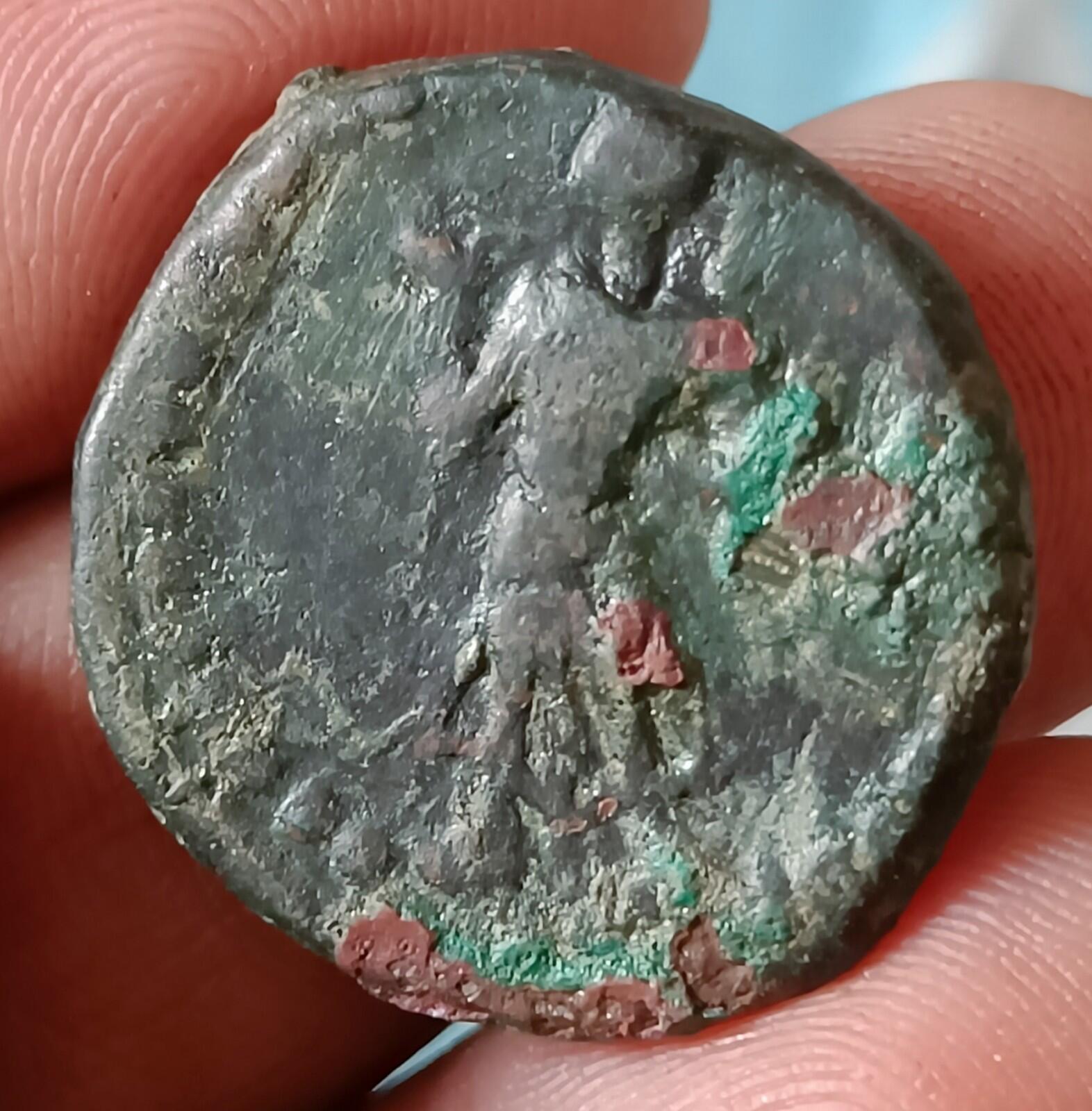 #X11# Punjab tribals Yodheya dynasty 400AD Bronge Ancient coin india very rare